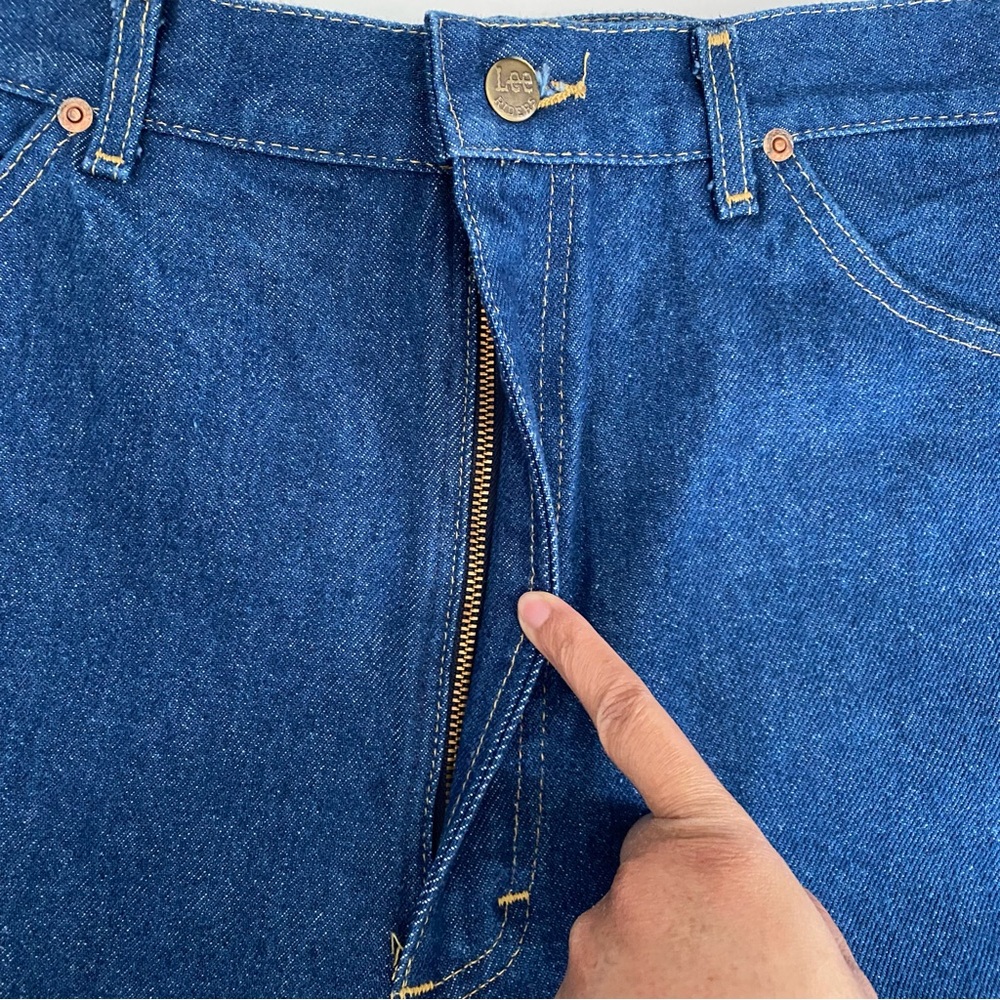 Vintage Lee High Rise Tapered Leg Mom Jeans Size 16 Long Made in USA Cotton - Picture 11 of 15